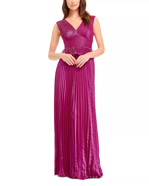 

Длинное плиссированное платье Лилианы Dress The Population, розовый