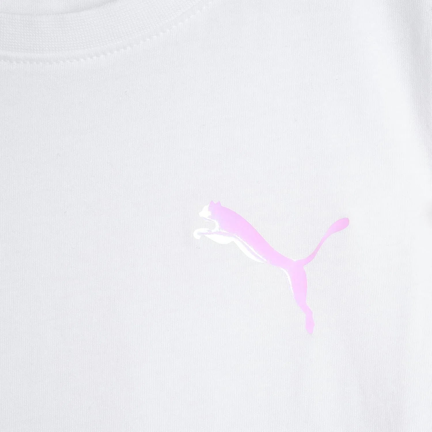 Детская футболка Puma с коротким рукавом и круглым вырезом, с логотипом Core Logo, мягкая и легкая, Puma White — фото 3