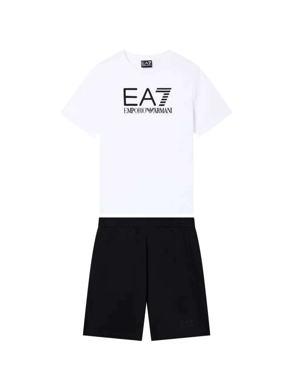 Комплект из топа и шортов с логотипом Emporio Armani Kids, белый