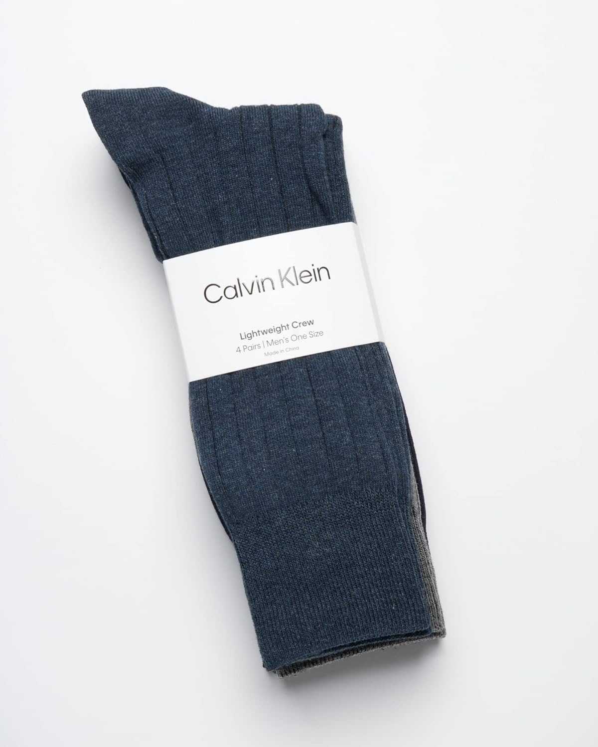 Мужские носки Calvin Klein Crew Socks - 4 пары, легкие, влагоотводящие, мягкие, спортивные носки для мужчин, для занятий спортом и бега, Navy Texture — фото 2
