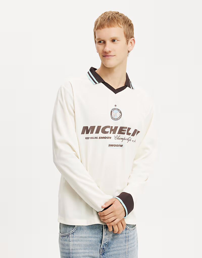 

Футболка с длинным рукавом Cotton:On Michelin белого цвета