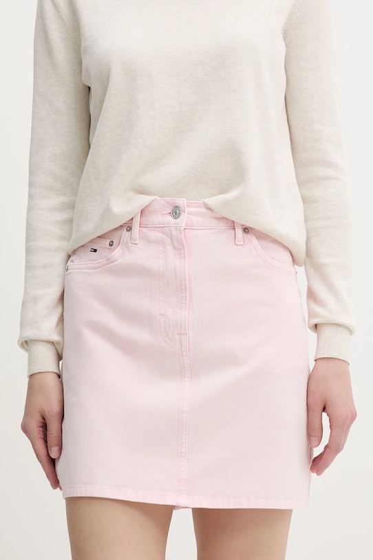 

Джинсовая юбка Tommy Jeans, розовый