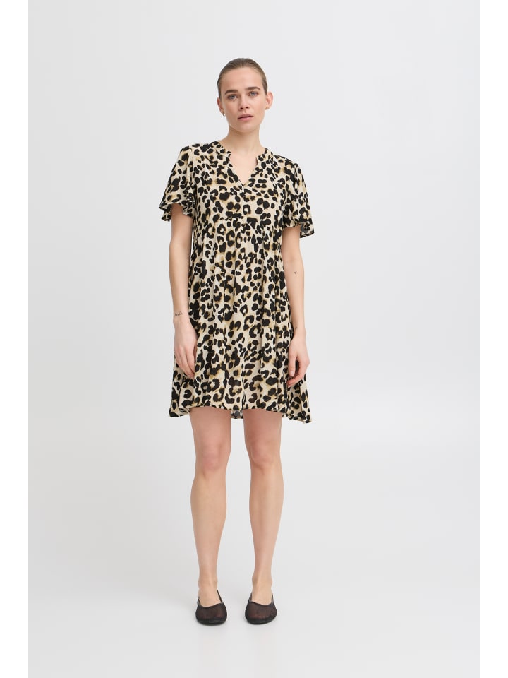 

Платье IHMARRAKECH, свободного кроя, с леопардовым принтом цвета танина. ICHI