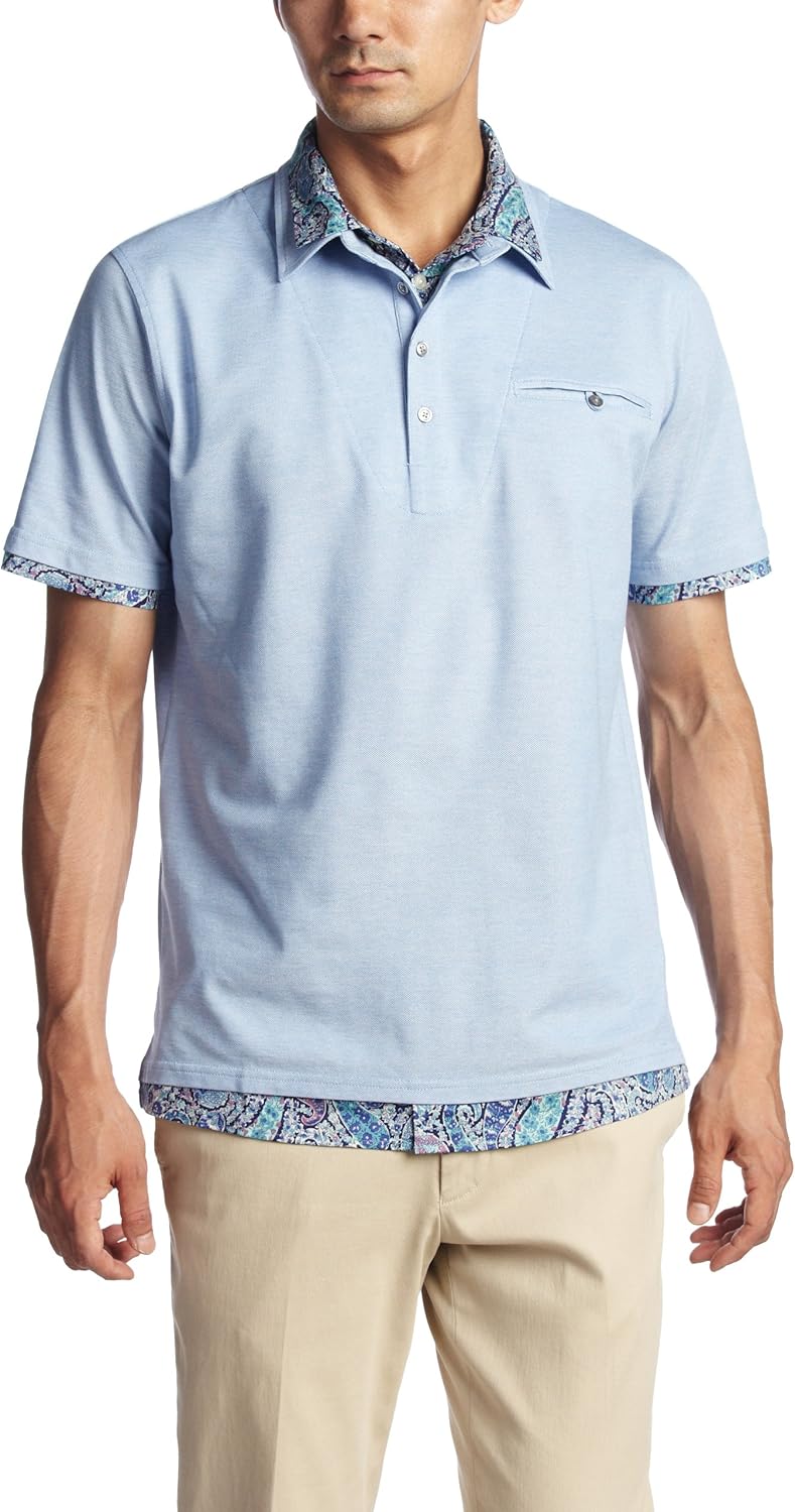 

Футболка-поло с имитацией многослойности «Интермеццо» Intermezzo, голубой