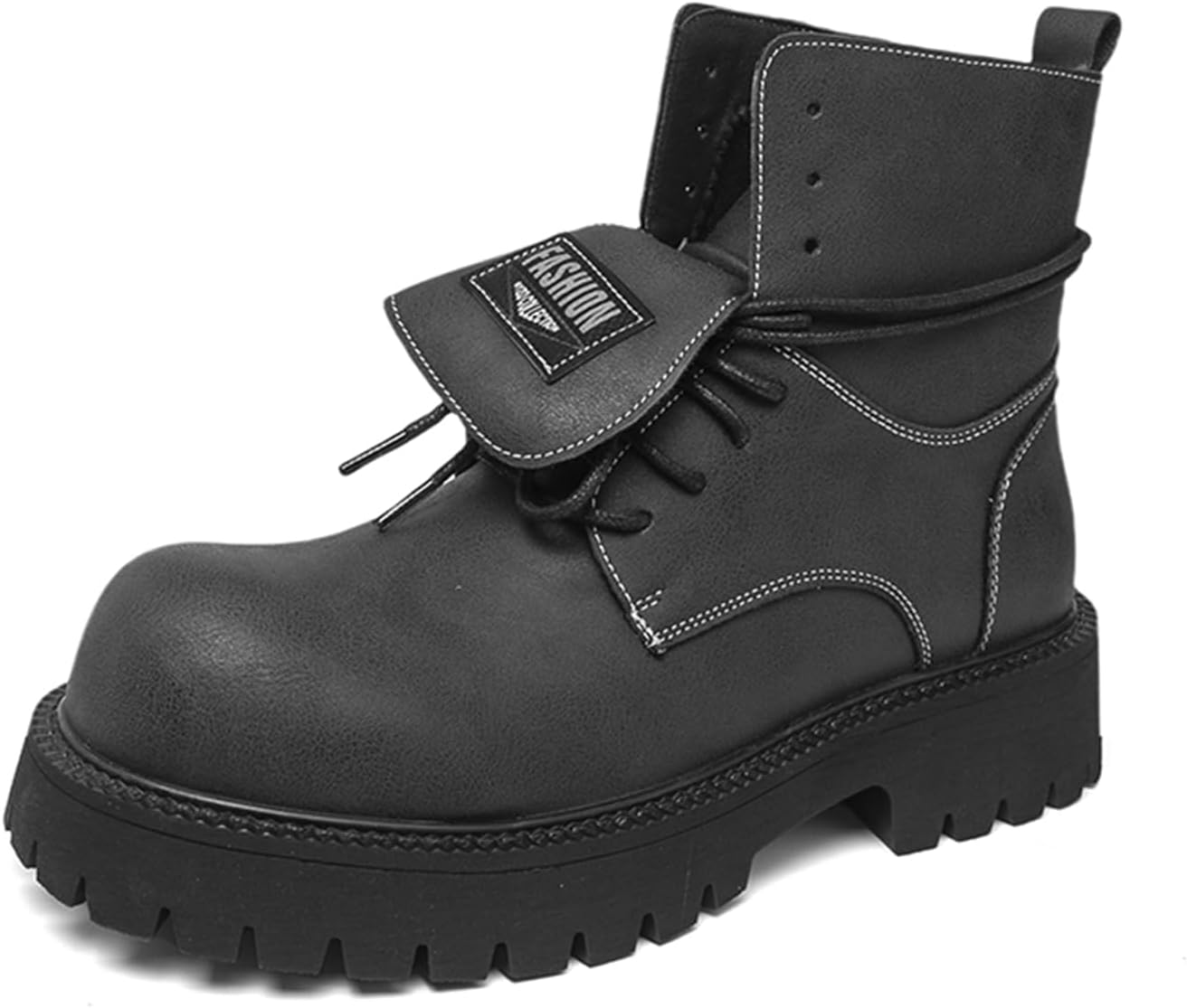 

Мужские черные кожаные ботинки TIXEWSJH на шнуровке с высокой подошвой, дерби, повседневные, для осени и зимы, с противоскользящей массивной подошвой, круглым носком, ботинки до щиколотки для ежедневных поездок, работы и офиса