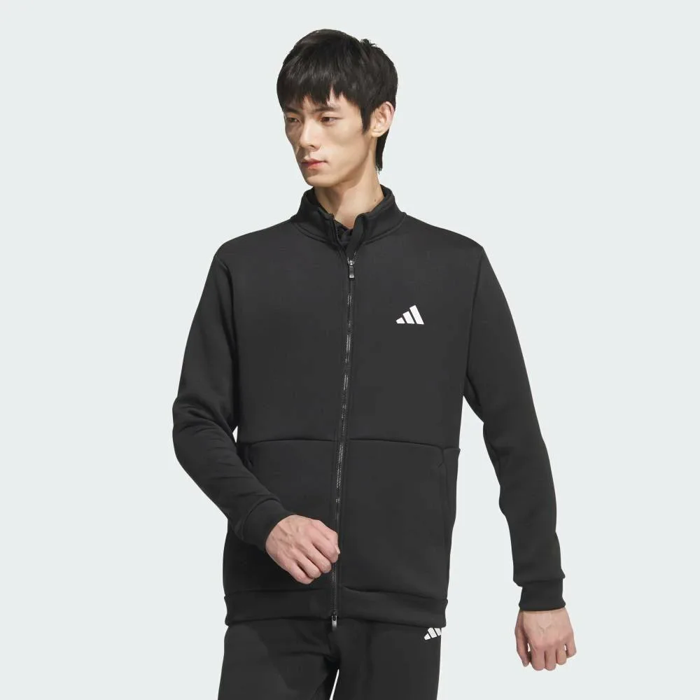 Куртка из картона, трикотажная, на молнии, с логотипом на спине Adidas, black