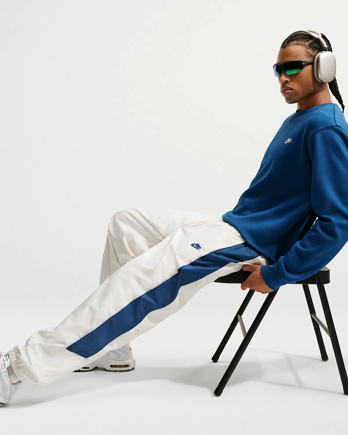 Мужские утепленные штаны Nike Windrunner, Sail/Court Blue/Court Blue — фото 4