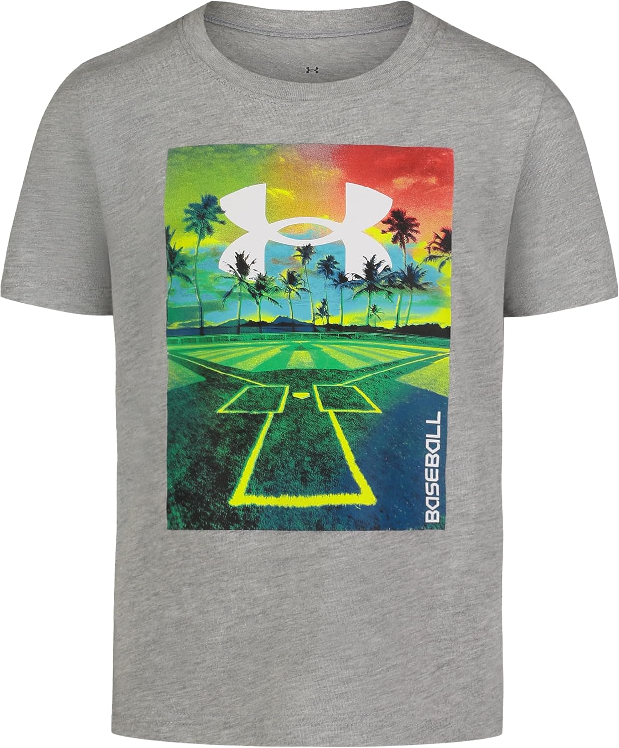 

Детская футболка Under Armour с коротким рукавом и круглым вырезом, легкая и дышащая., Tropic Gray