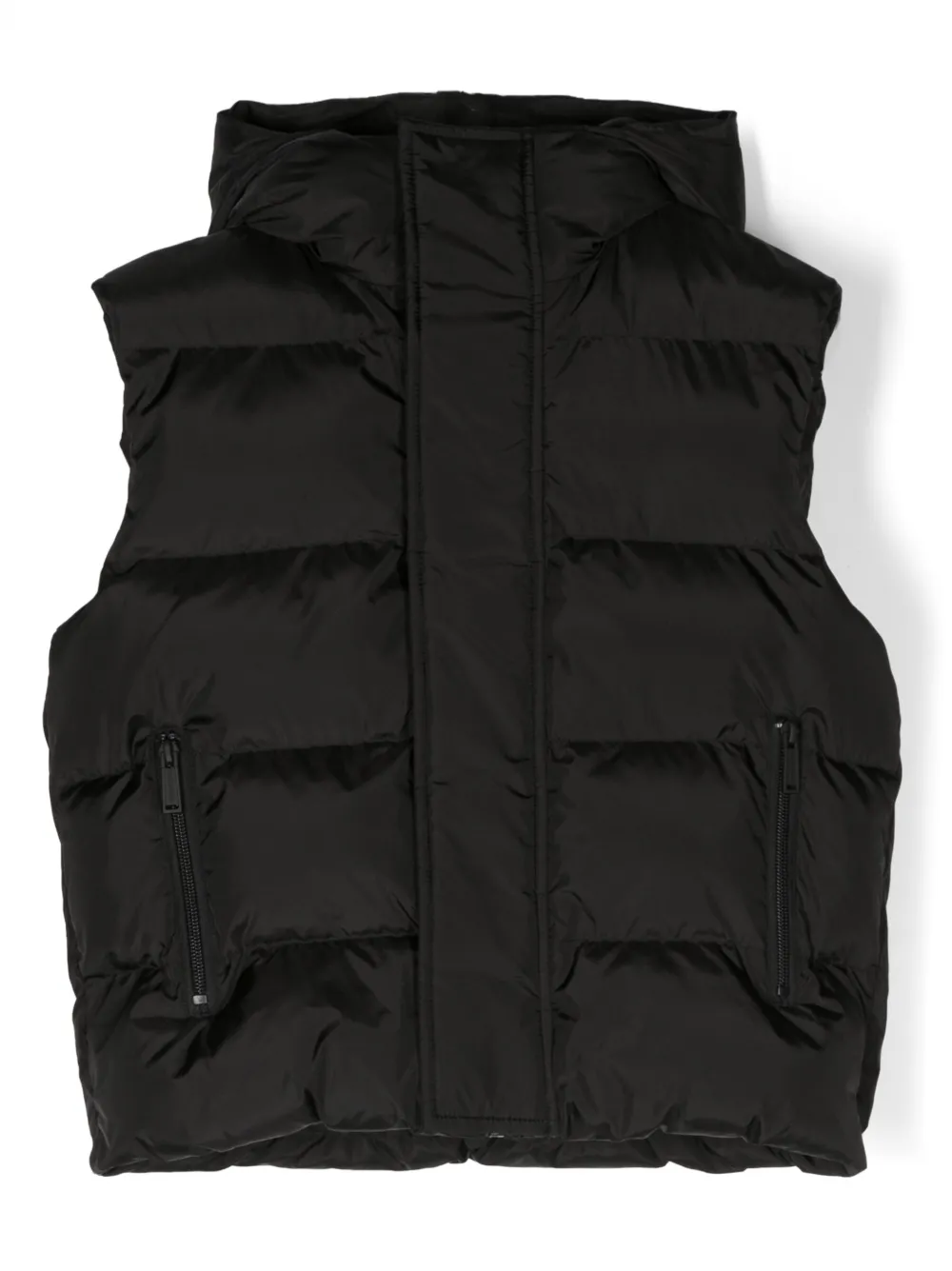

Жилет с капюшоном и логотипом DSQUARED2 KIDS, черный