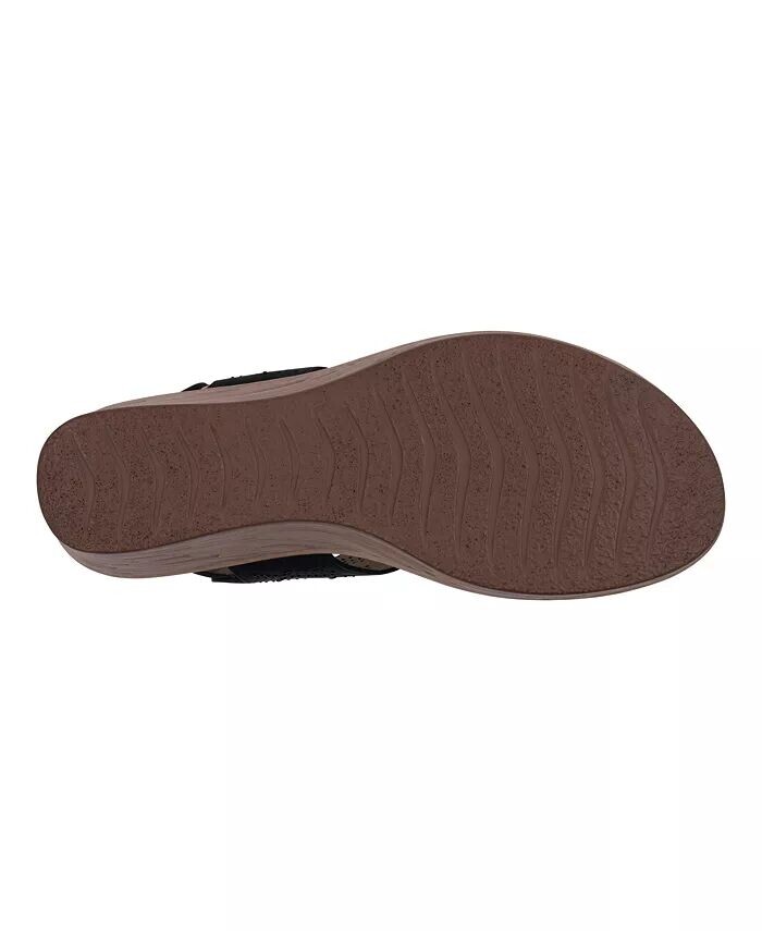 Женские босоножки Amara на танкетке с декорированной пяткой и пяткой GC Shoes, черный — фото 4
