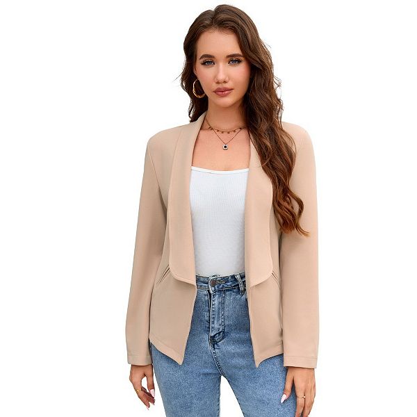 

Женский кардиган-блейзер с воротником шаль и 3/4 рукавом Boddysize, Khaki