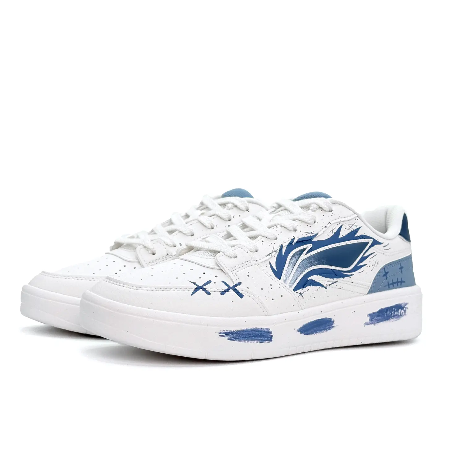 Мужские низкие скейтбордные кроссовки Li Ning Sycee V3 Fire, синие, новые — фото 4