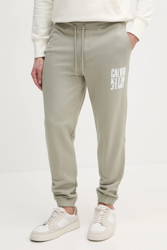 

Хлопковые спортивные брюки Calvin Klein Jeans, бежевый