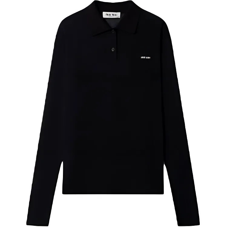 

MIU MIU Футболка-поло женская Black, Черный, MIU MIU Футболка-поло женская Black