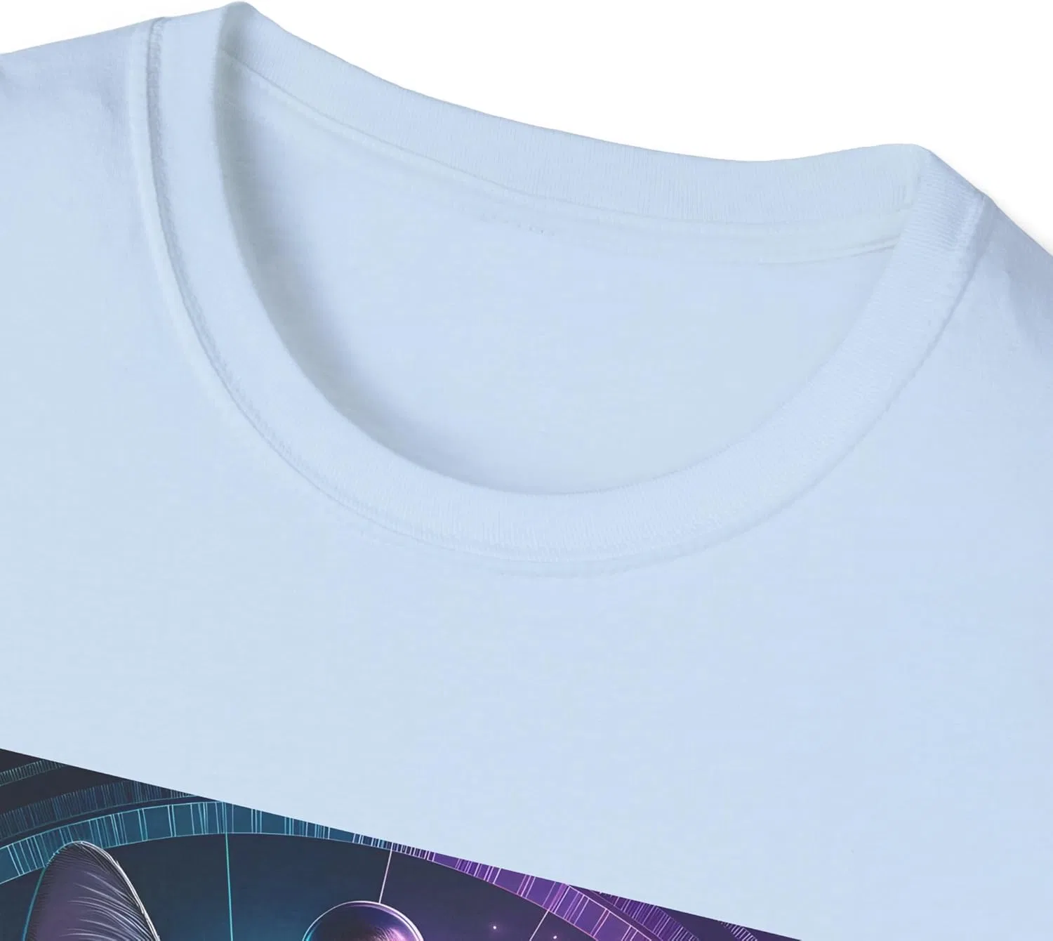 Футболка Unisex Cosmic Cat с ярким принтом GENERIC, светло-голубой — фото 3