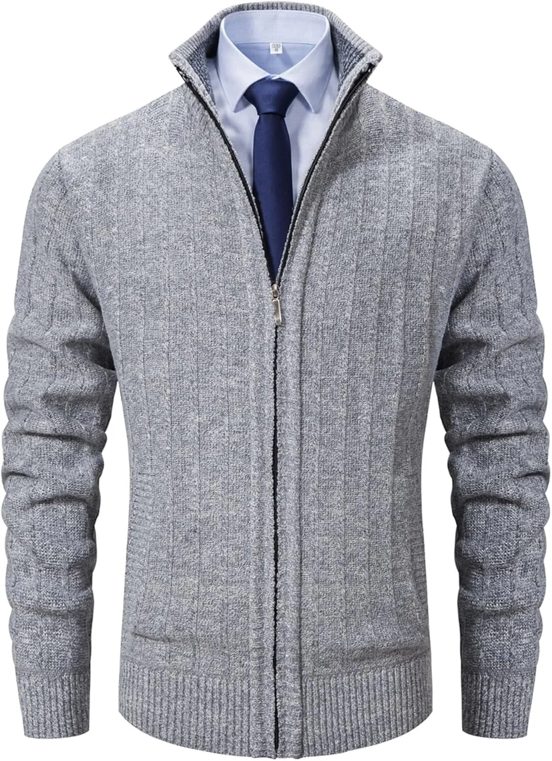 

Мужская повседневная кардиган-свитер XinYangNi с молнией и карманами