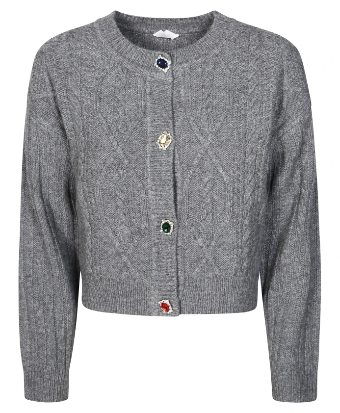 

Шерстяной кардиган с декоративными пуговицами Liu Jo, серый