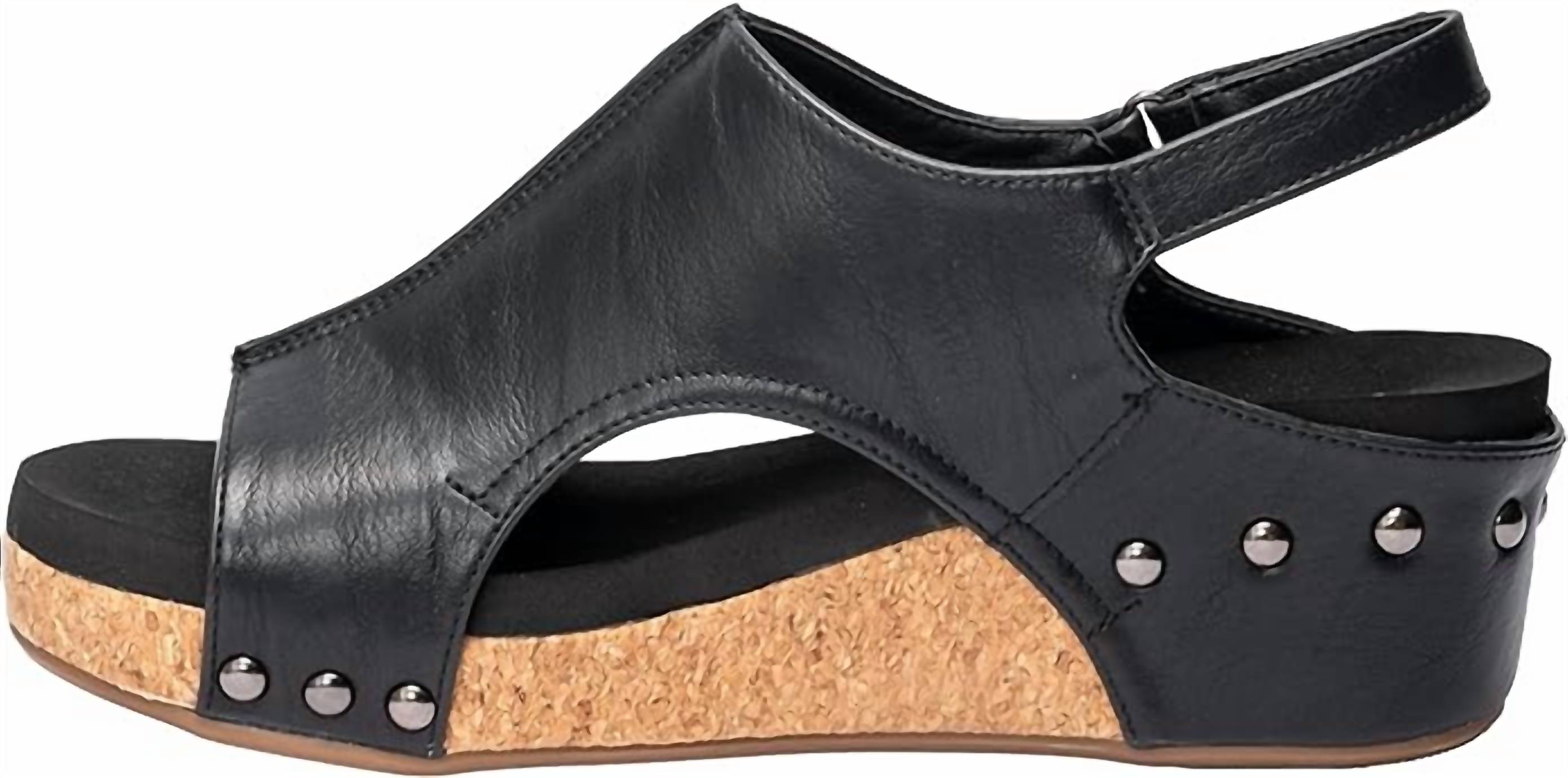 Женские сандалии Volta II на платформе, черные гладкие Corkys Footwear — фото 2