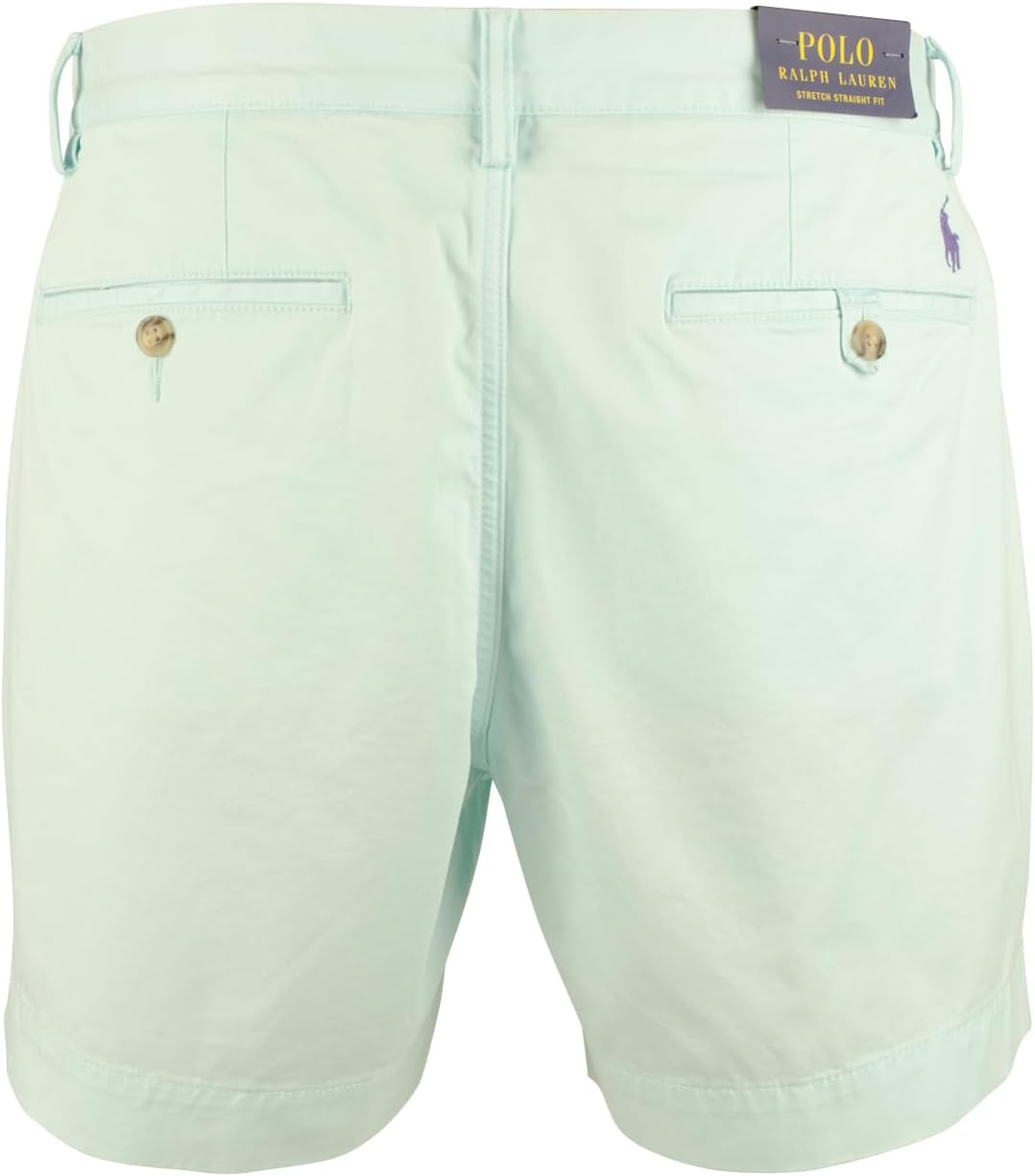 Polo Ralph Lauren мужские классические 6" эластичные шорты чинос, Soft Aqua — фото 2