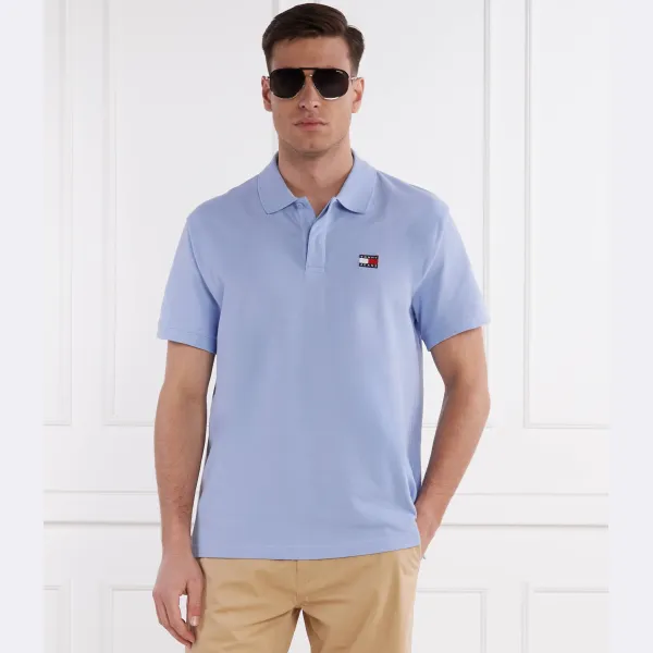 Рубашка-Поло стандартного кроя с нашивкой Tommy Hilfiger, синий — фото 2