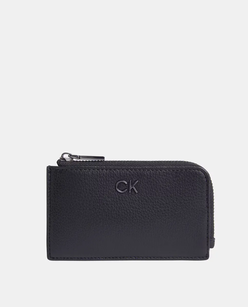 

Визитница на молнии с логотипом Calvin Klein, черный