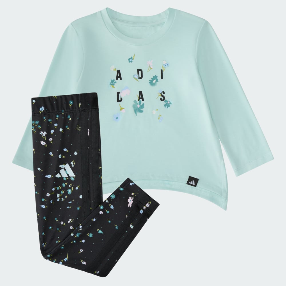

Спортивный костюм Adidas 2-Piece Long Sleeve Tee & Printed Legging Set, цвет Halo Mint
