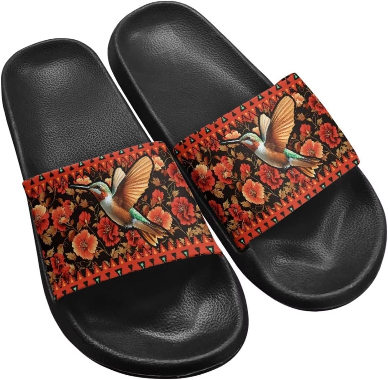 

Унисекс сланцы GETELINSENG шлепанцы для бассейна Легкие повседневные сандалии из ЭВА Плоские шлепки, Hummingbird Flower