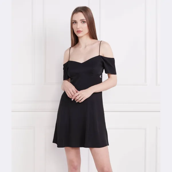 Мини-Платье с открытыми плечами Calvin Klein, черный — фото 2