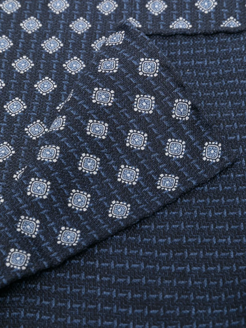 

Шелковый платок с геометричным узором Brunello Cucinelli, синий