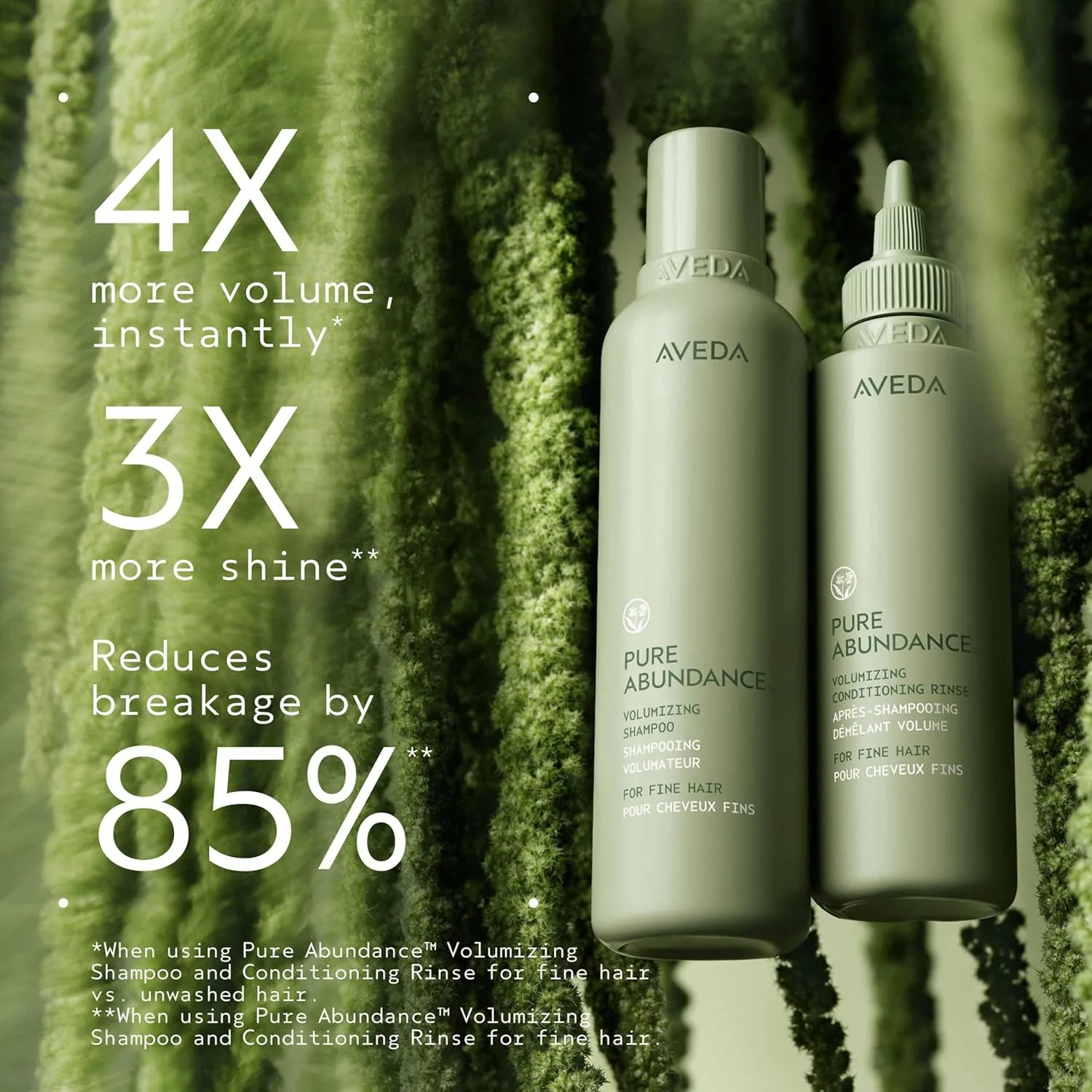 Набор Aveda Pure Abundance: шампунь и кондиционер для тонких волос | Легкий шампунь и кондиционер для тонких волос | Мгновенный прирост объема в 4 раза* | Ноты жасмина, мяты и других | 140 мл — фото 2