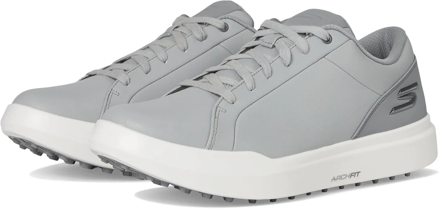 Мужские гольф-кроссовки Skechers Drive 6 с арочной поддержкой, из кожи, свободная посадка, без шипов, серый — фото 2
