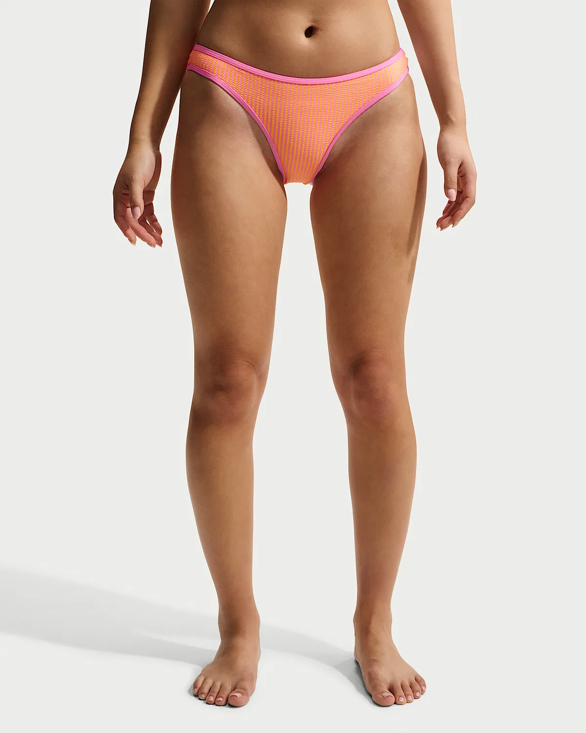 Женские плавки-бикини Nike Swim с рифленой текстурой, Pink Glow — фото 2