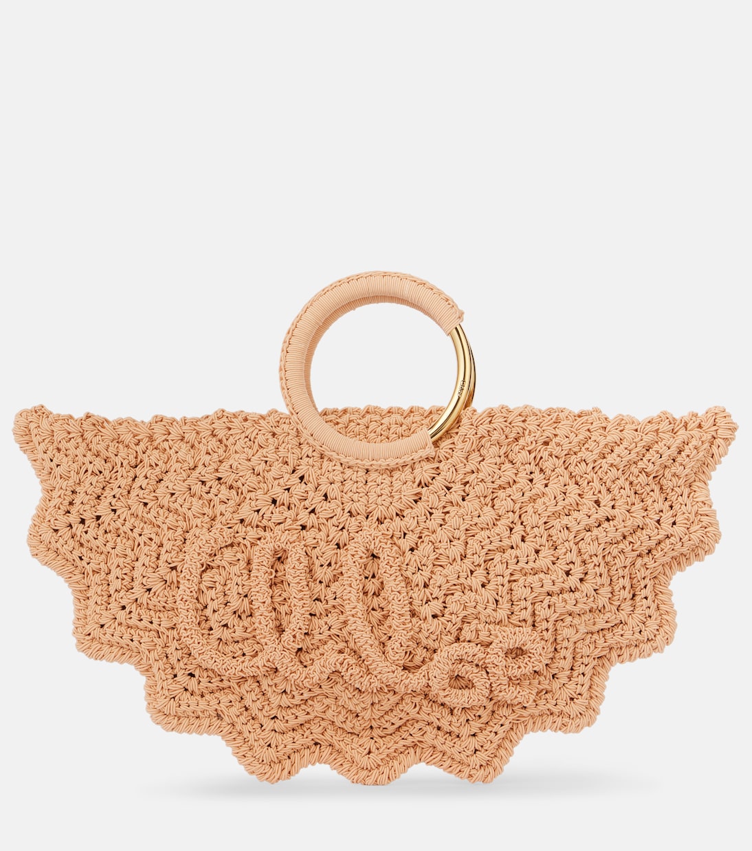 

Браслет Paravent Маленькая сумка-тоут вязаная крючком Chloé, Apricot Pink 610