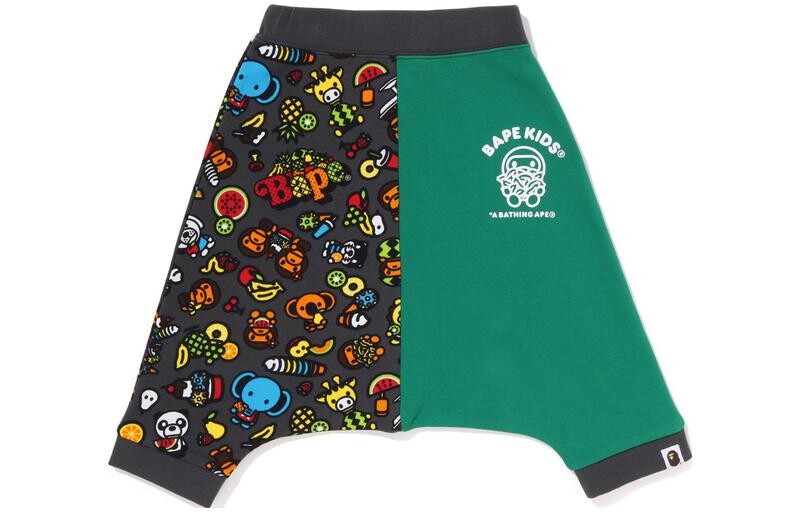 Детские трикотажные спортивные штаны A Bathing Ape, зеленый