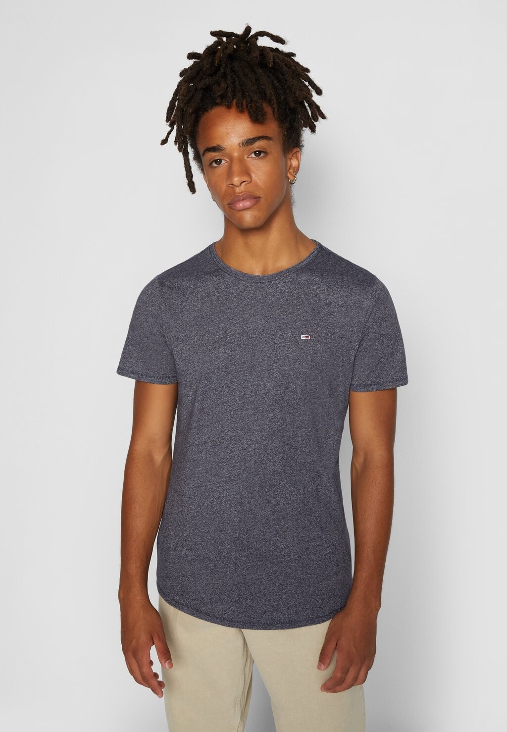 

Базовая футболка SLIM JASPE NECK Tommy Jeans, темно-синий