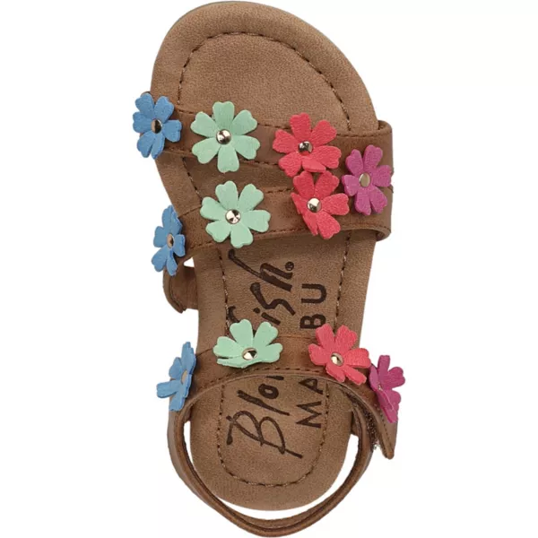 Детские сандалии с цветочным принтом на ремешках Blowfish Malibu, цвет brown blue green pink — фото 4