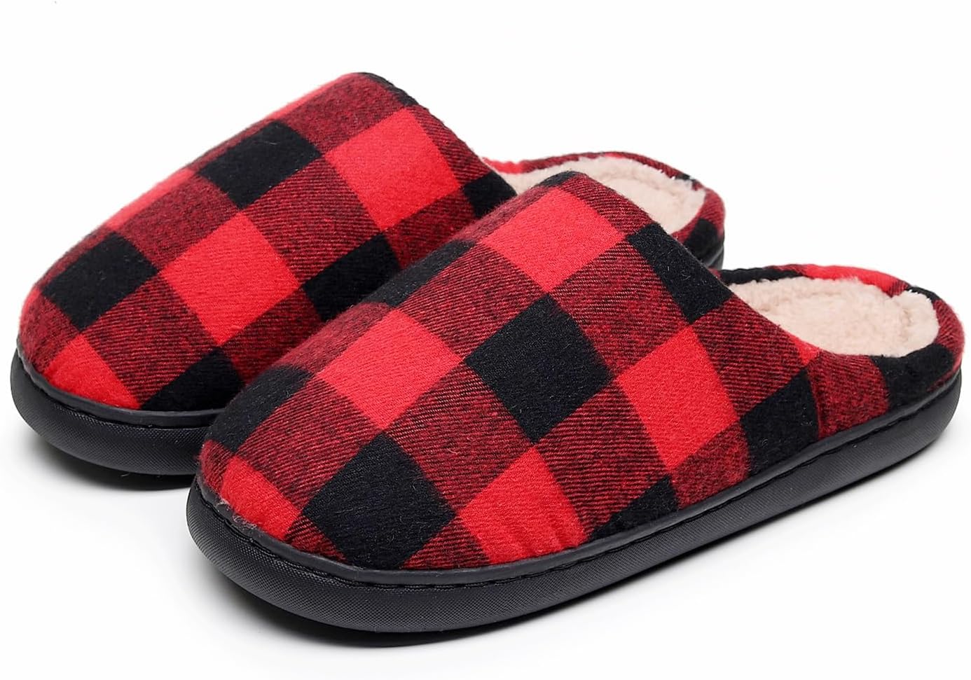 

Тапочки WIRETRAN для женщин и мужчин с мягкой подошвой с эффектом памяти, пушистые зимние теплые домашние тапочки, красный