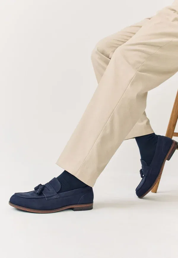 Лоферы с кисточками Regular fit slip ons Next, темно-синий — фото 3
