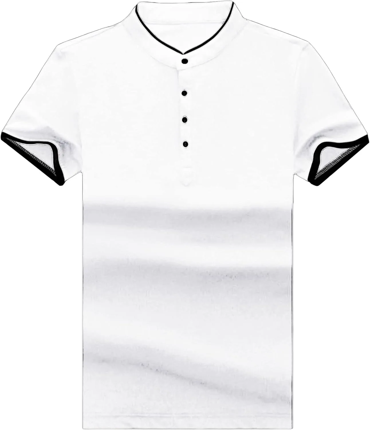 Футболка Slim Mock Neck с коротким рукавом и четвертью пуговиц