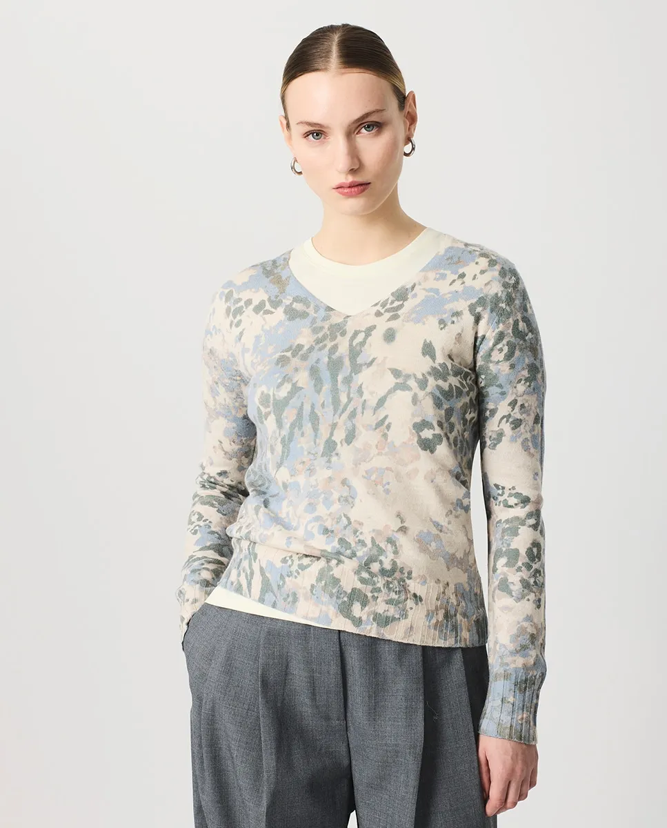 

Женский свитер с рисунком и V-образным вырезом Escorpion, мультиколор