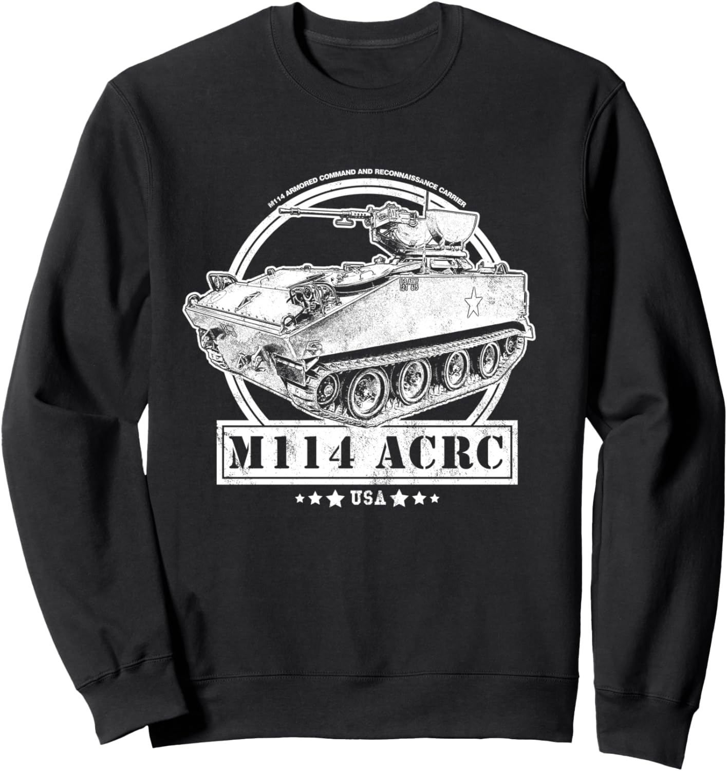 

Толстовка с изображением бронированной разведывательной машины M114 (командно-разведывательного автомобиля M114) History Of Military Vehicles, черный