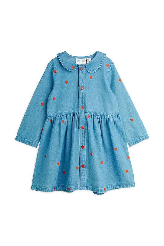 

Детская джинсовая платье Mini hearts Mini Rodini, синий
