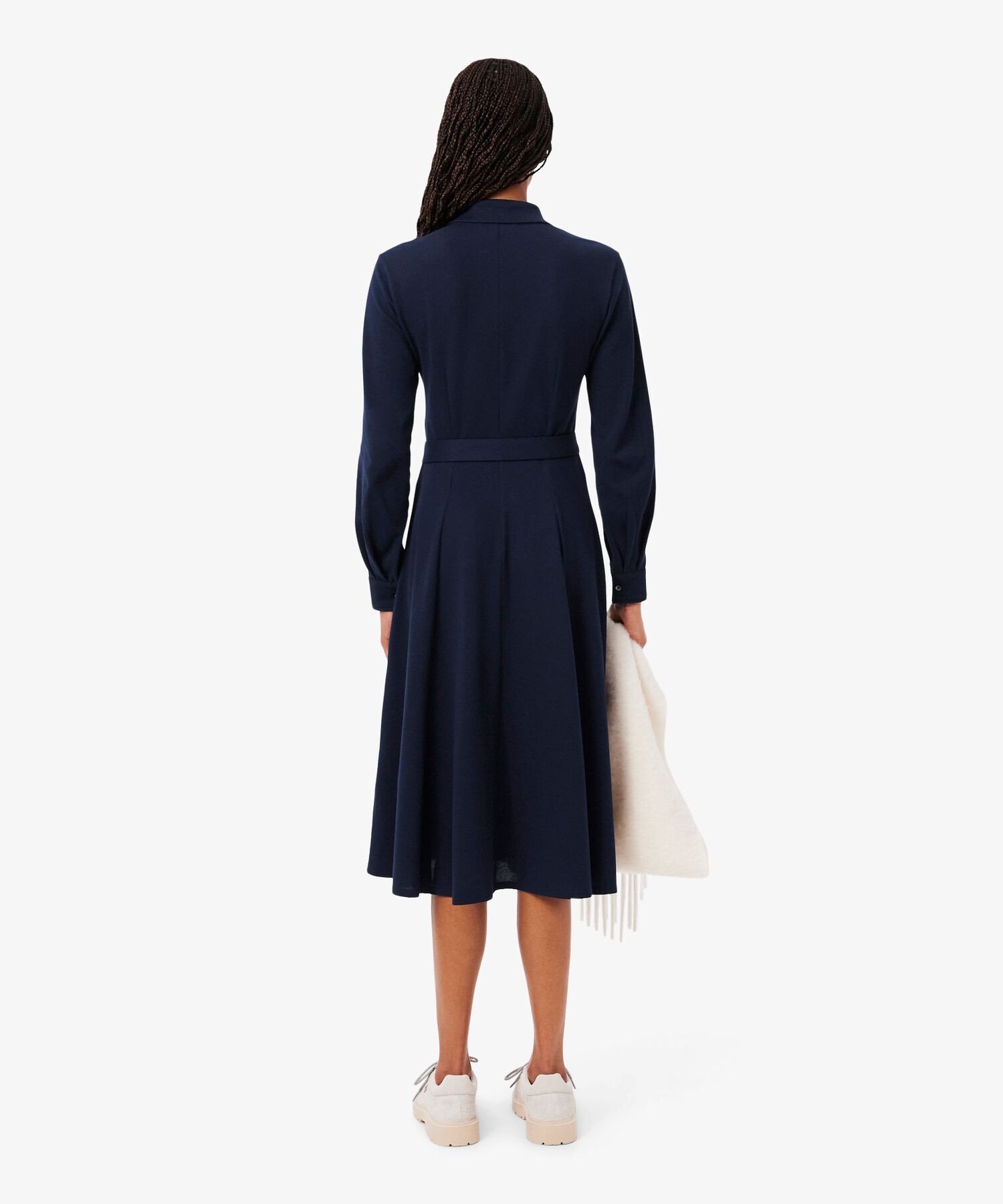 Платье-рубашка LACOSTE Navy из пике с воротником-поло — фото 3