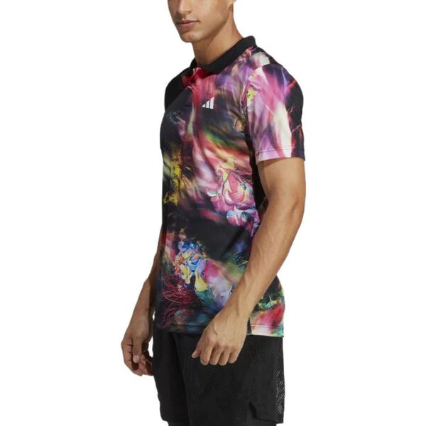 Футболка adidas Melbourne Tennis HEAT.RDY FreeLift Polo Shirt 'Black Multicolor', мультиколор — фото 4