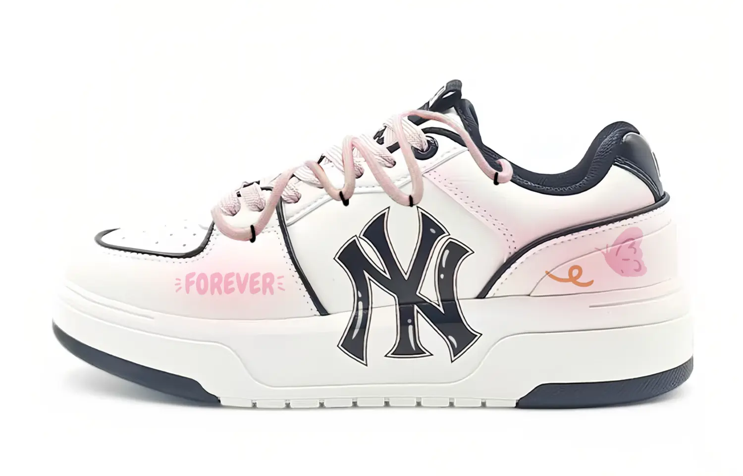 

Массивные внутренние ботинки для романтических свиданий, износостойкие, легкие, увеличивают рост, низкие, для скейтбординга, унисекс MLB, розовый белый