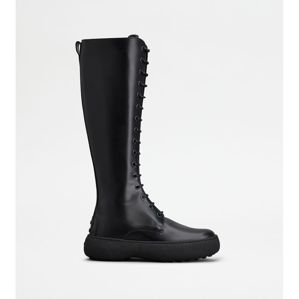 Ботинки Tod's WG на шнуровке из кожи, черный