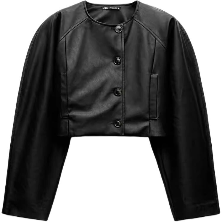 

Кожаная куртка женская черный Zara