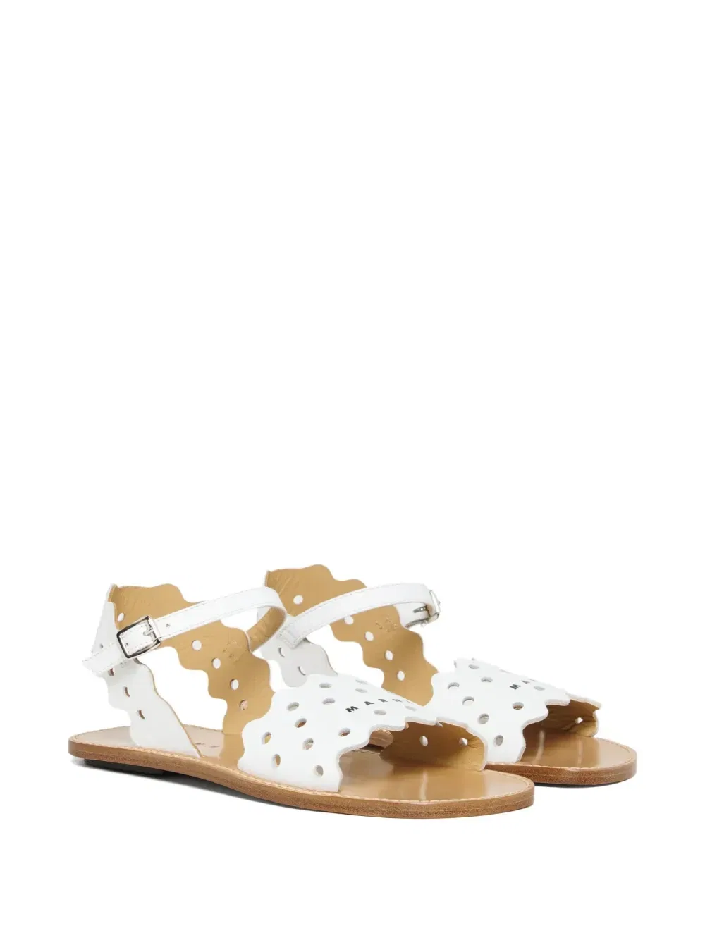 Босоножки с перфорацией Marni Kids, белый