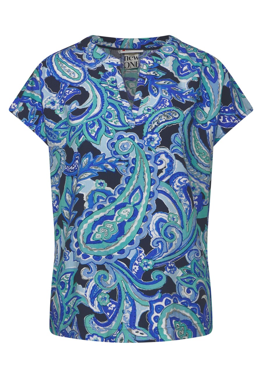 

Блузка с коротким рукавом STREET ONE Blouse, пятнистый синий
