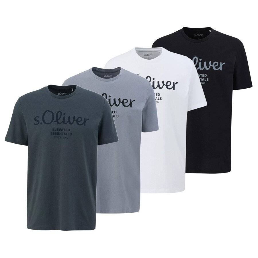 

Классическая футболка s.Oliver Shirt, цвет smoke grey/petrol/black/white